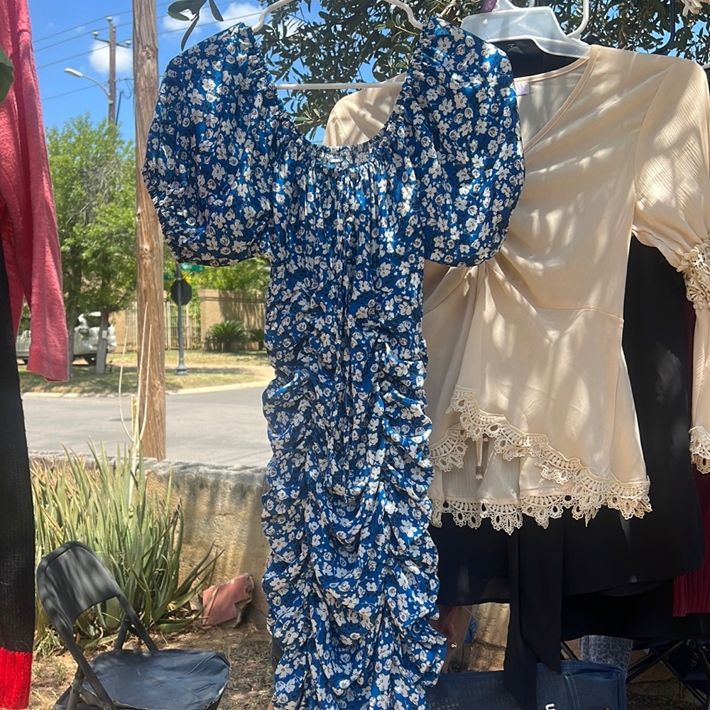 blue Floral dress